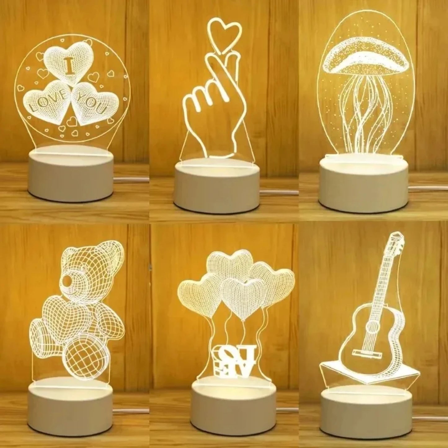 3D Acrylic LED Night Light Multi- Decorative Table Lamp