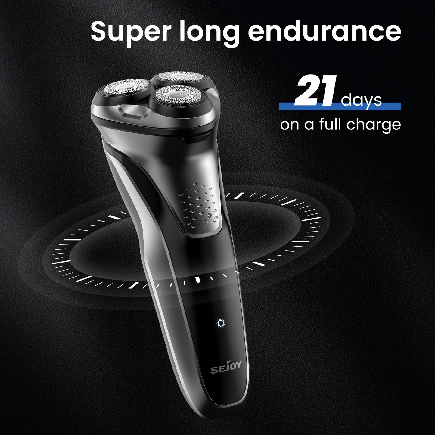 Rotary Waterproof Rechargeable, Electric Shaver for Men