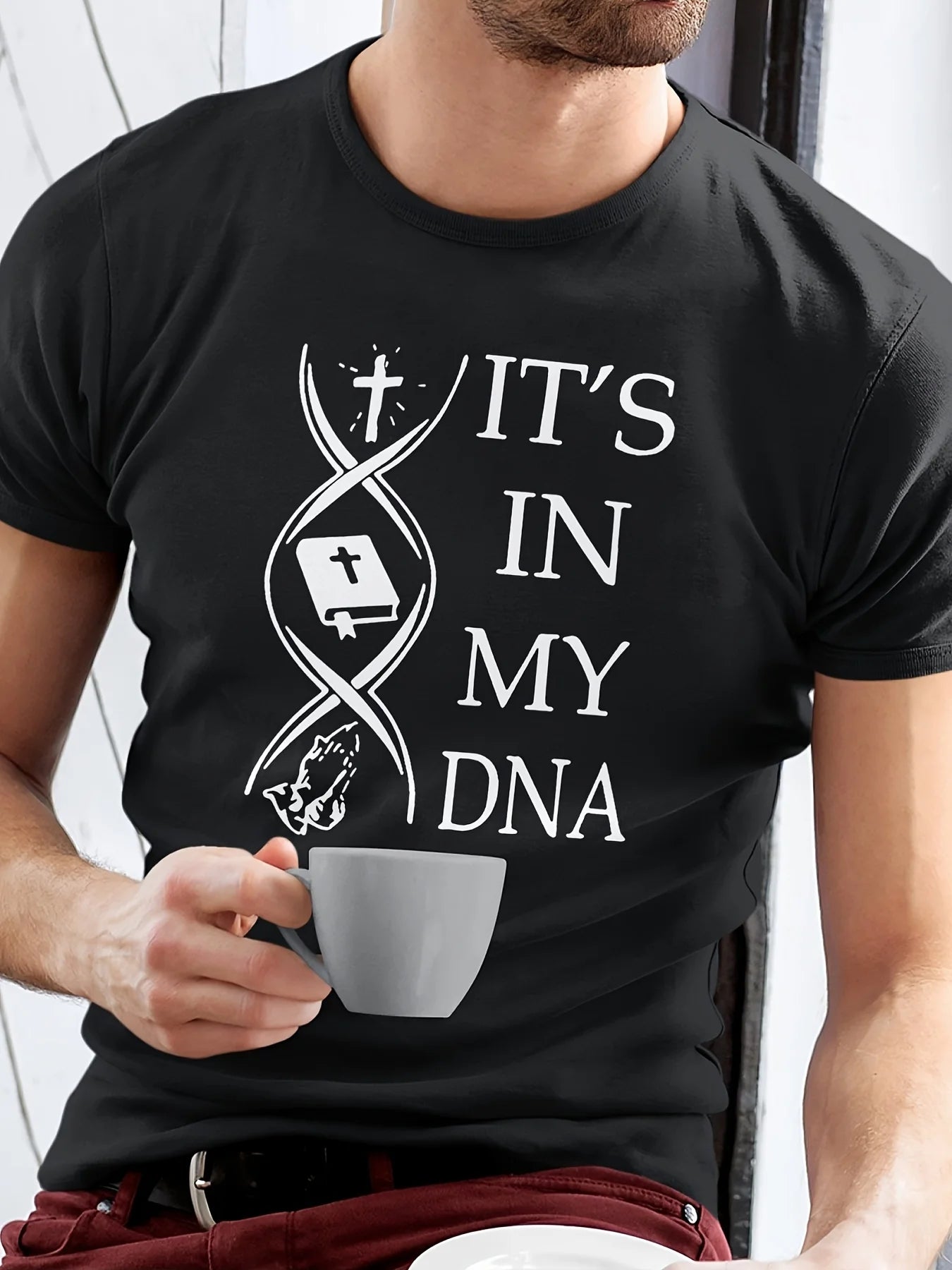 IT'S IN MY DNA cross bible & prayer hands T-Shirt