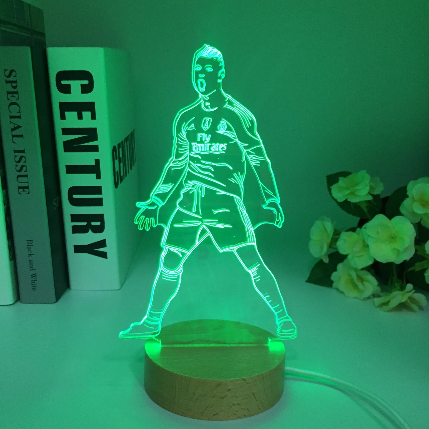 3D Visual Skating Football Players LED Night Light Desk Lamp