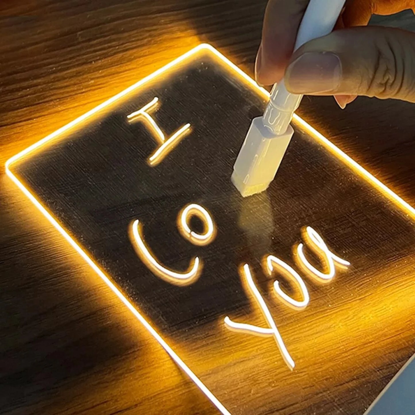 Creative USB Plug-in LED Night Lamp Message Board with Pen