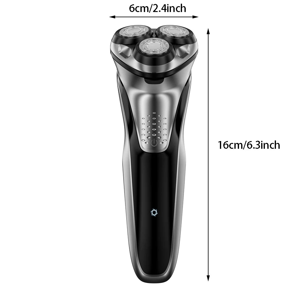 Rotary Waterproof Rechargeable, Electric Shaver for Men