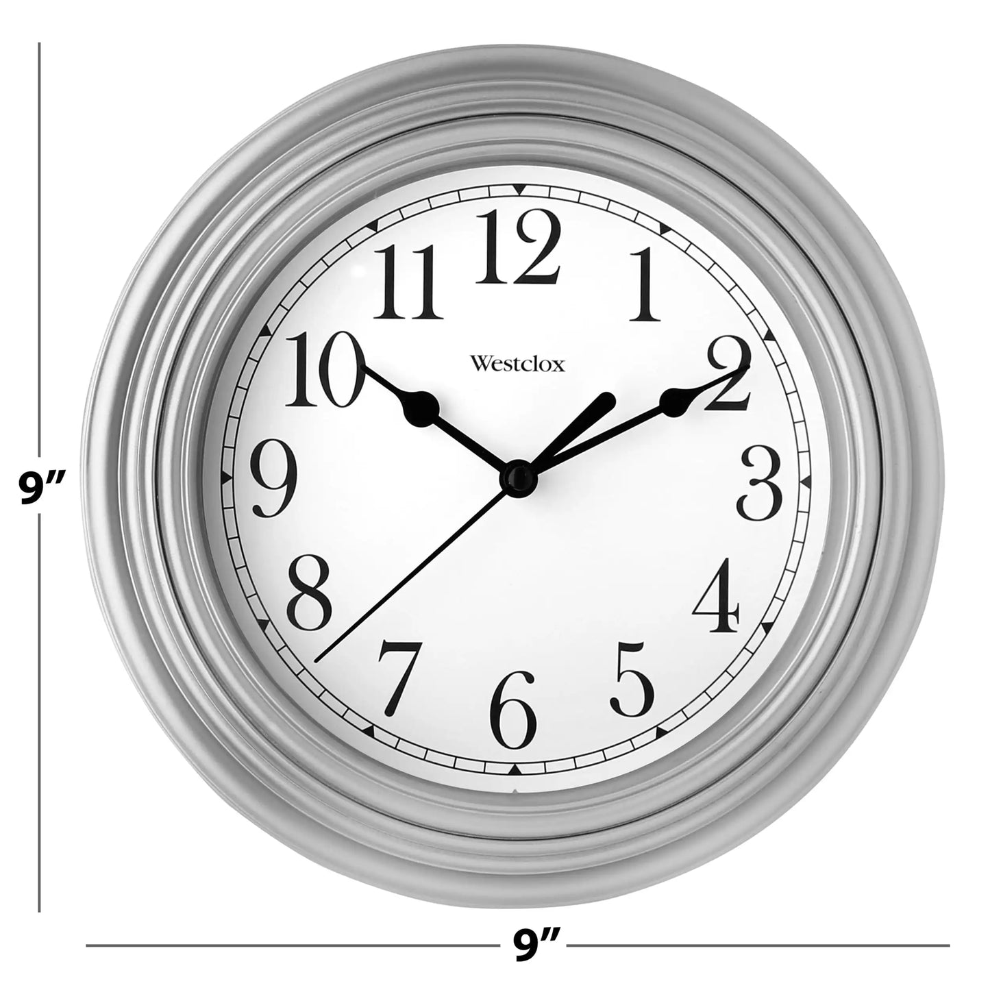 Silver Round Simplicity QA Wall Clock