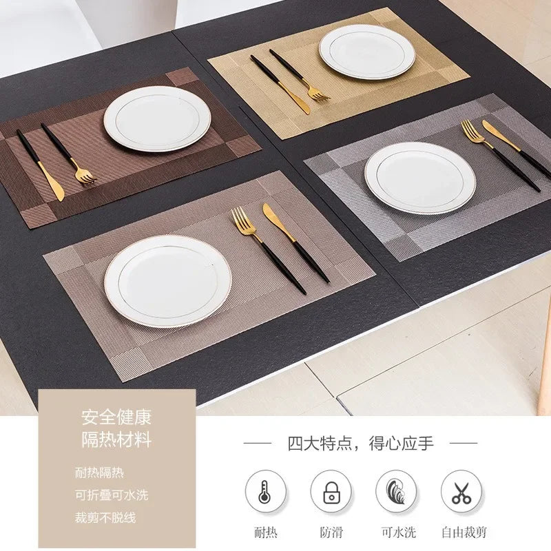 Non-slip Washable Dining Table Mat Placemat Set