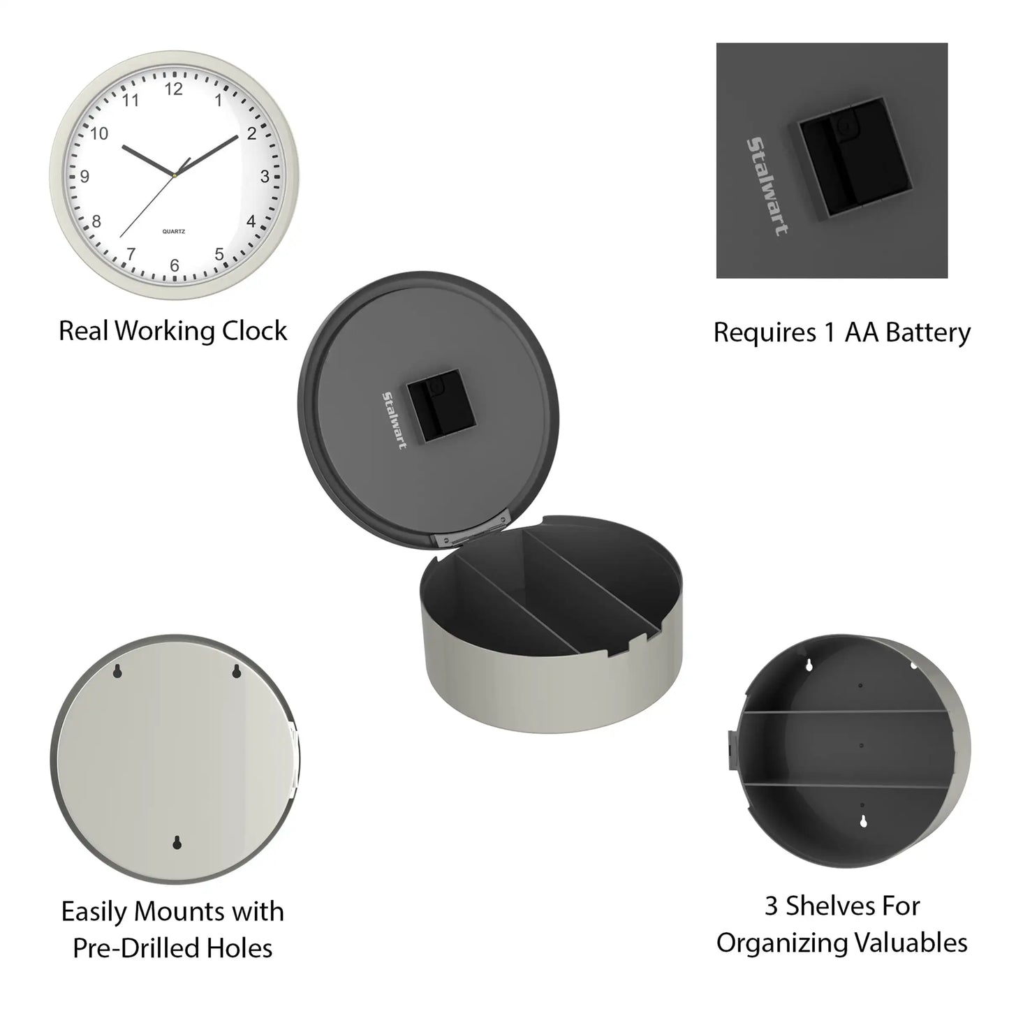 Hidden Compartment Wall Clock