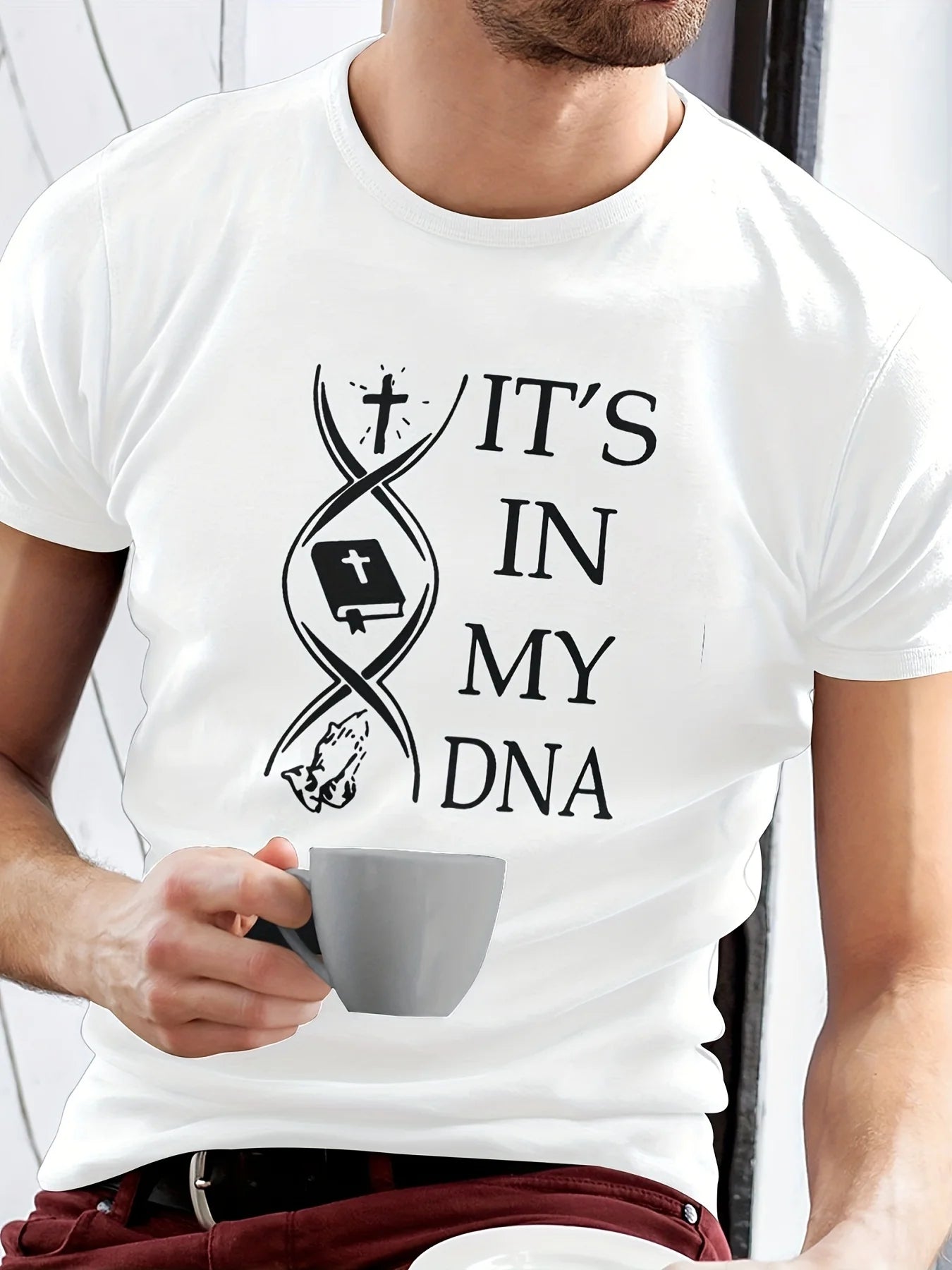 IT'S IN MY DNA cross bible & prayer hands T-Shirt