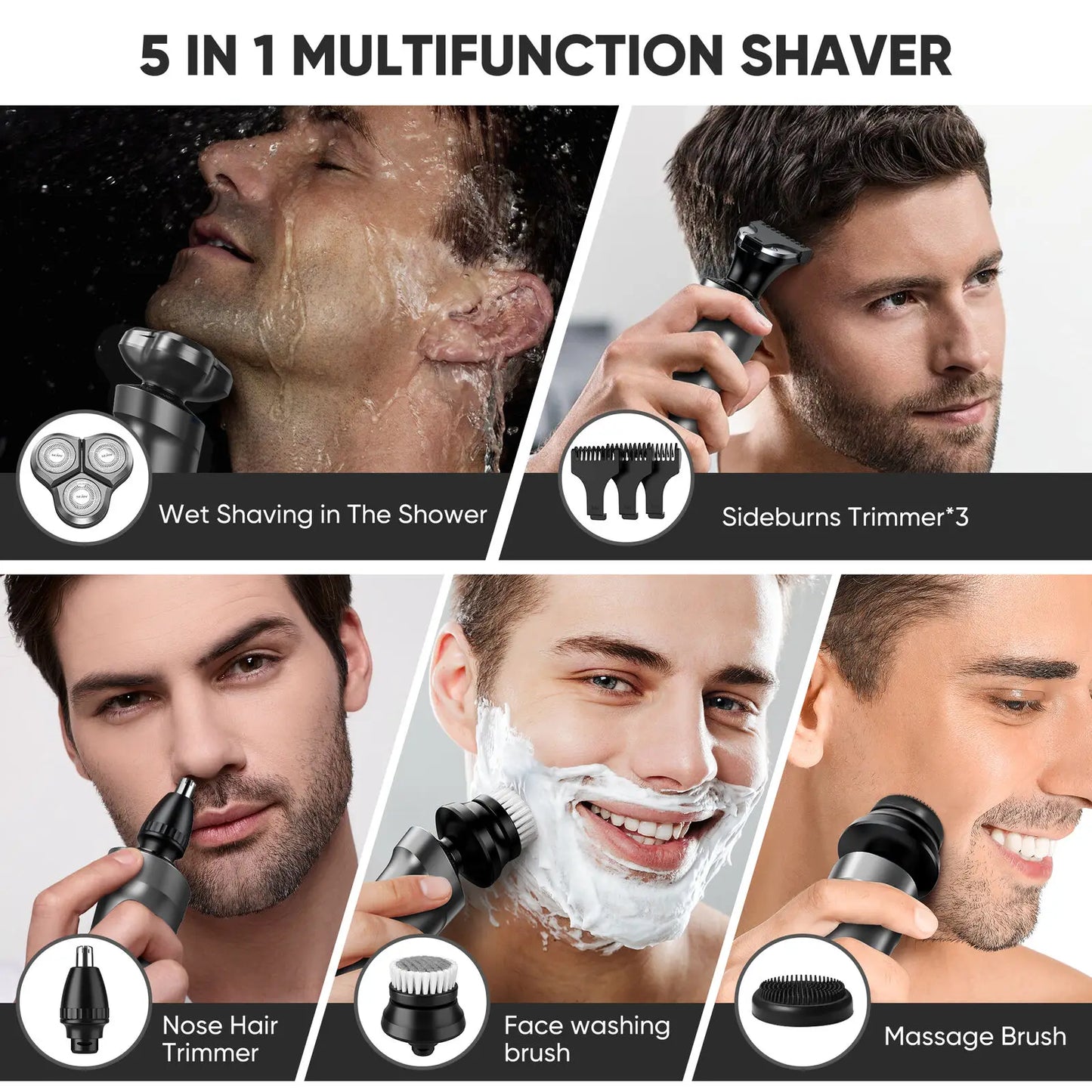 5in1 Professional  Electric Hair Clipper For Men