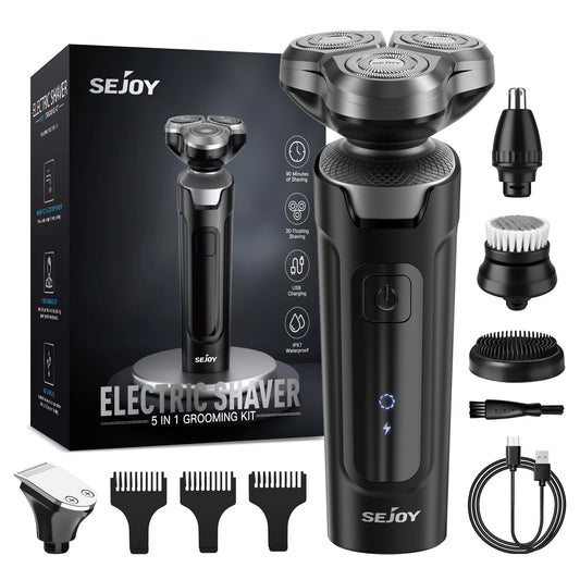 5 in 1 Rechargeable Razor with Beard Trimmer for Men