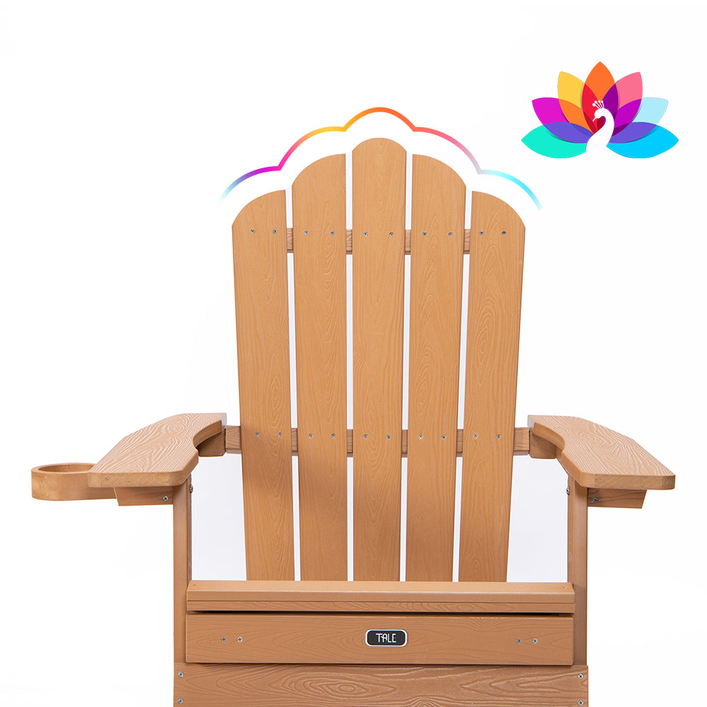 Adirondack Chair With Pullout Ottoman & Cup Holder