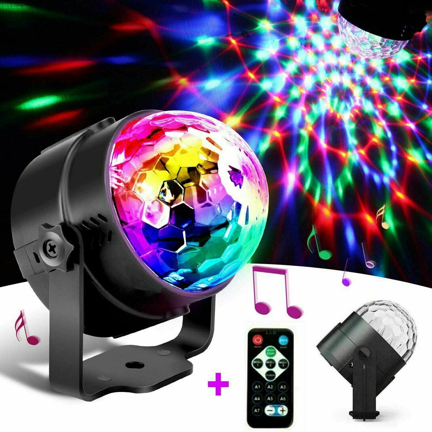 Remote Party Strobe Lights LED DJ Ball Sound & Dance Lamp