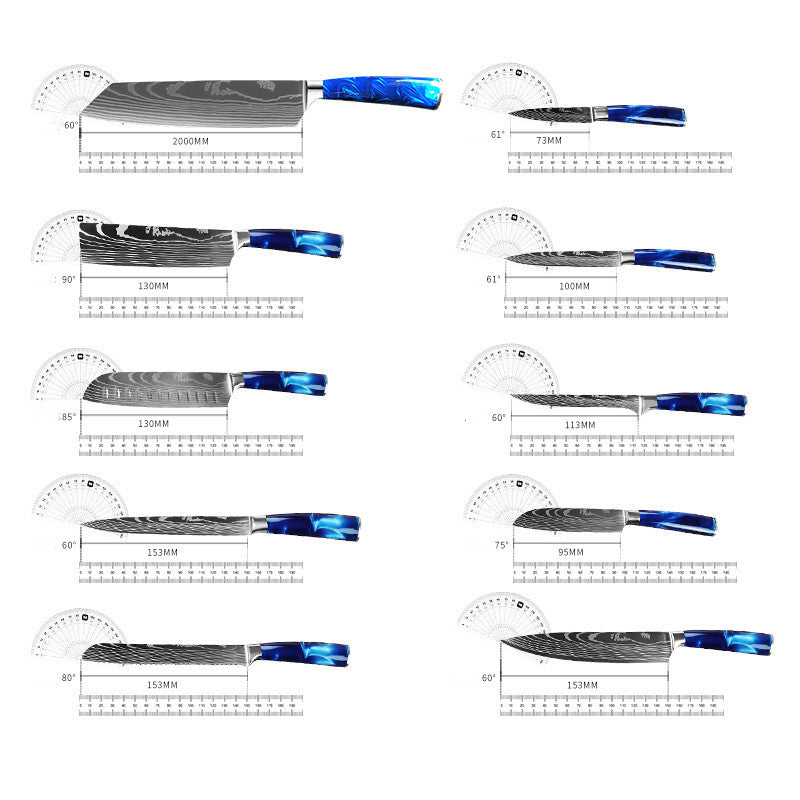 Kitchen Multi-purpose Resin Handle Knife Set