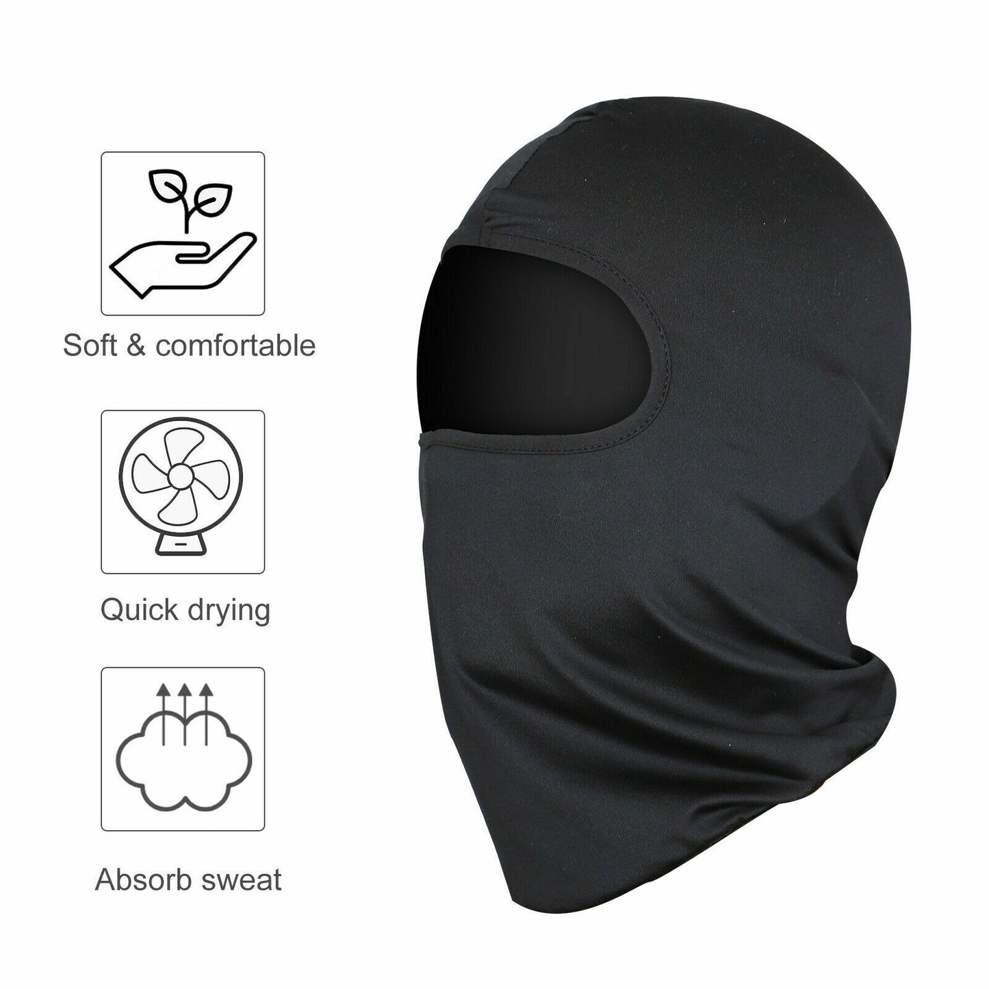 3 Pack Lightweight Black Balaclava Face Mask Warmer