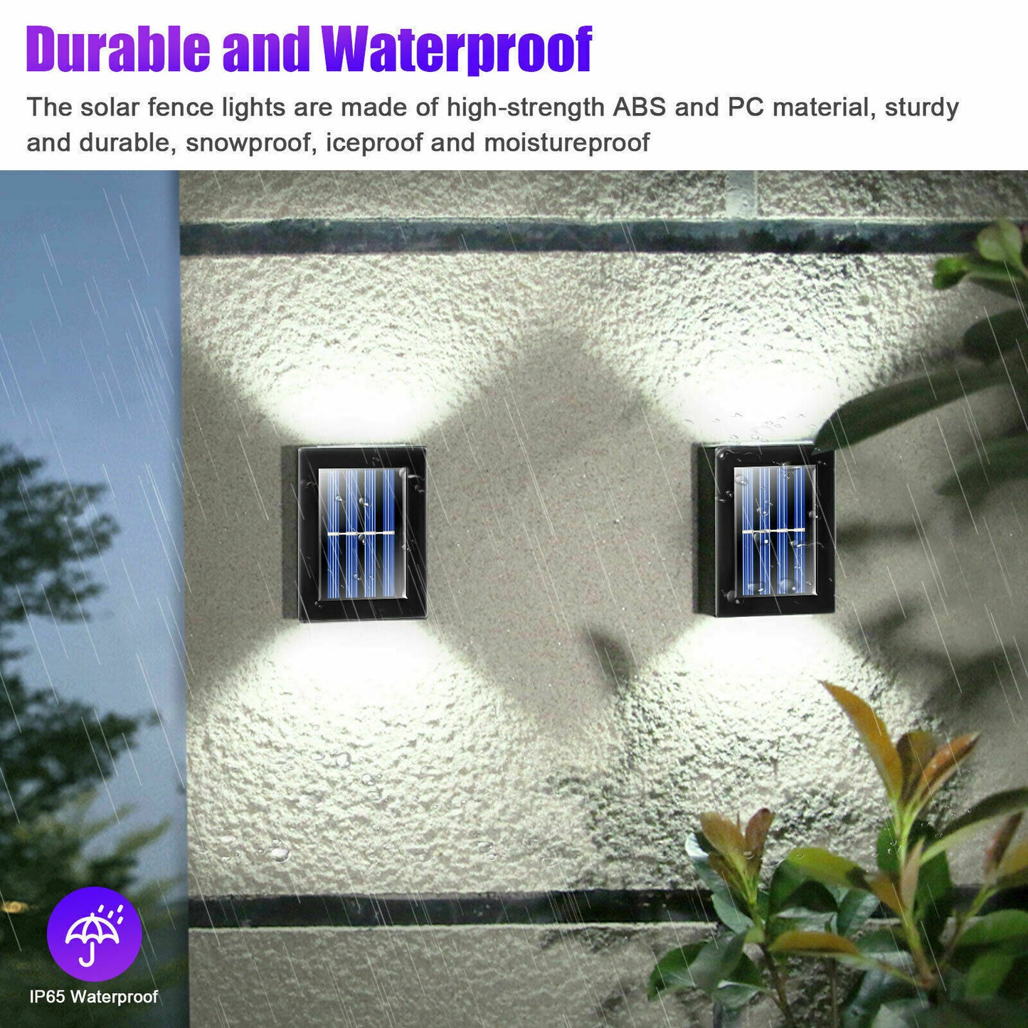 2 Outdoor Solar Power Water Proof LED Pathway Lights