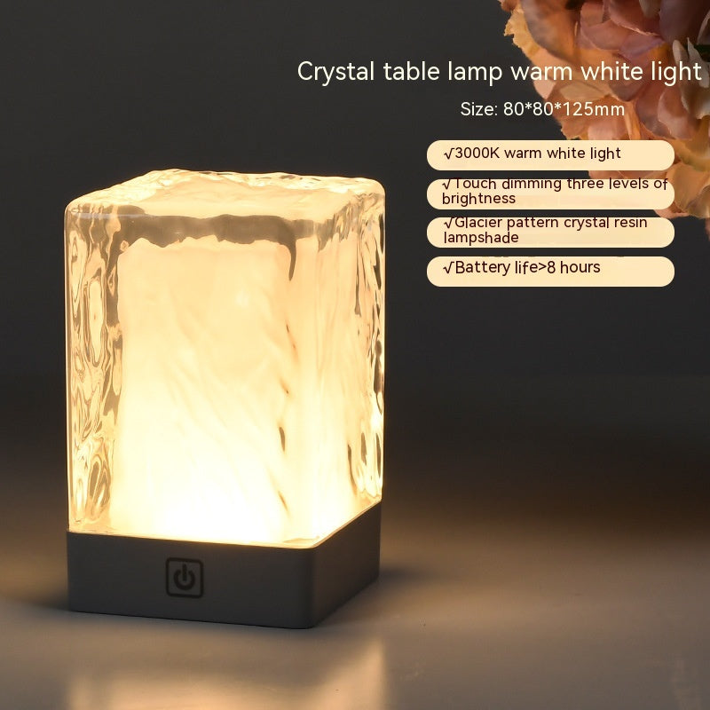 Crystal  Atmosphere Lamp Night Light Touch Home Decor