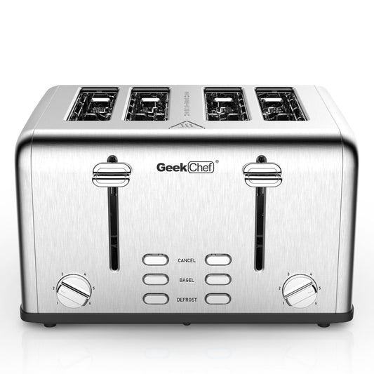 Toaster 4 Slice Stainless Steel Extra-Wide Slot Toaster