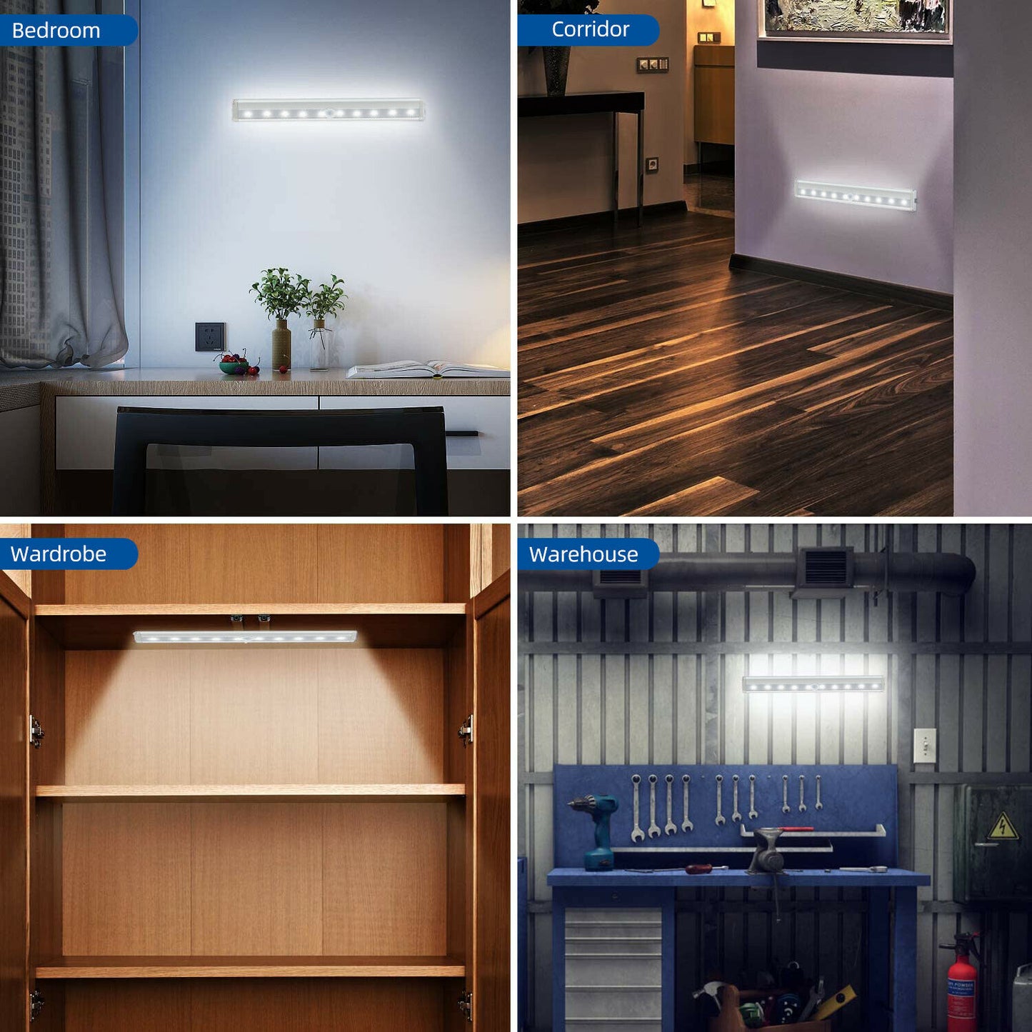 Wireless Motion Sensor LED Light Counter Night Lamp