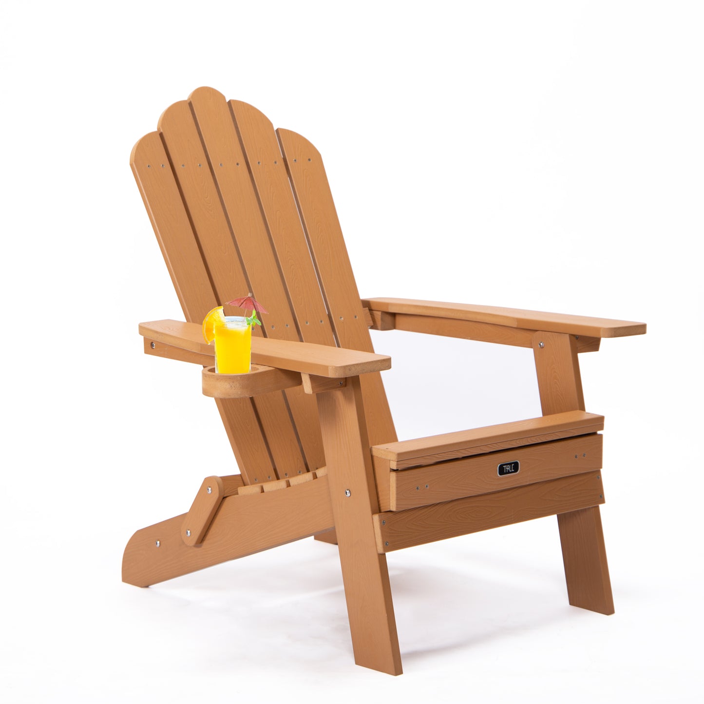 Adirondack Chair With Pullout Ottoman & Cup Holder