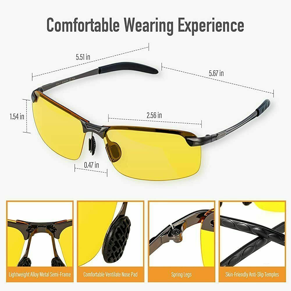 Polarized HD Night Driving Vision Glasses For Men & Women