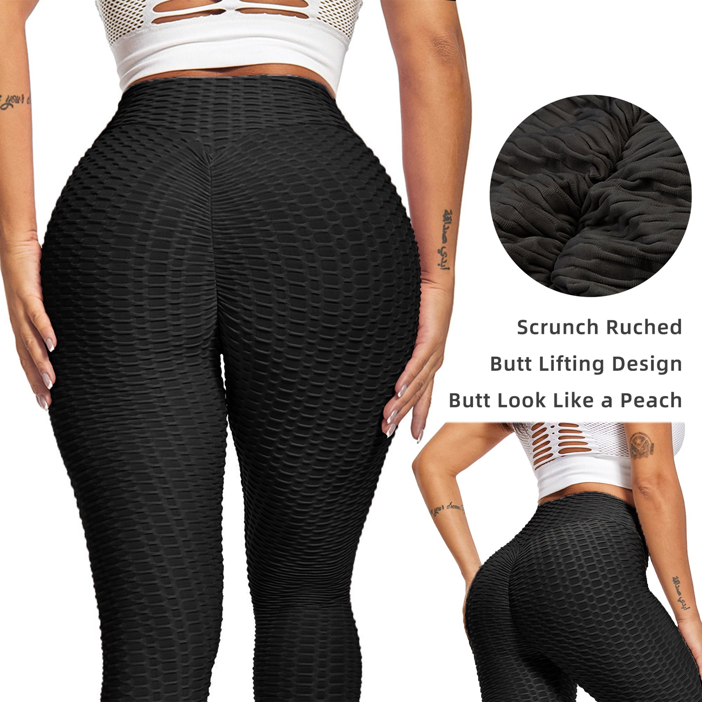 Women Yoga Bubble Textured Leggings