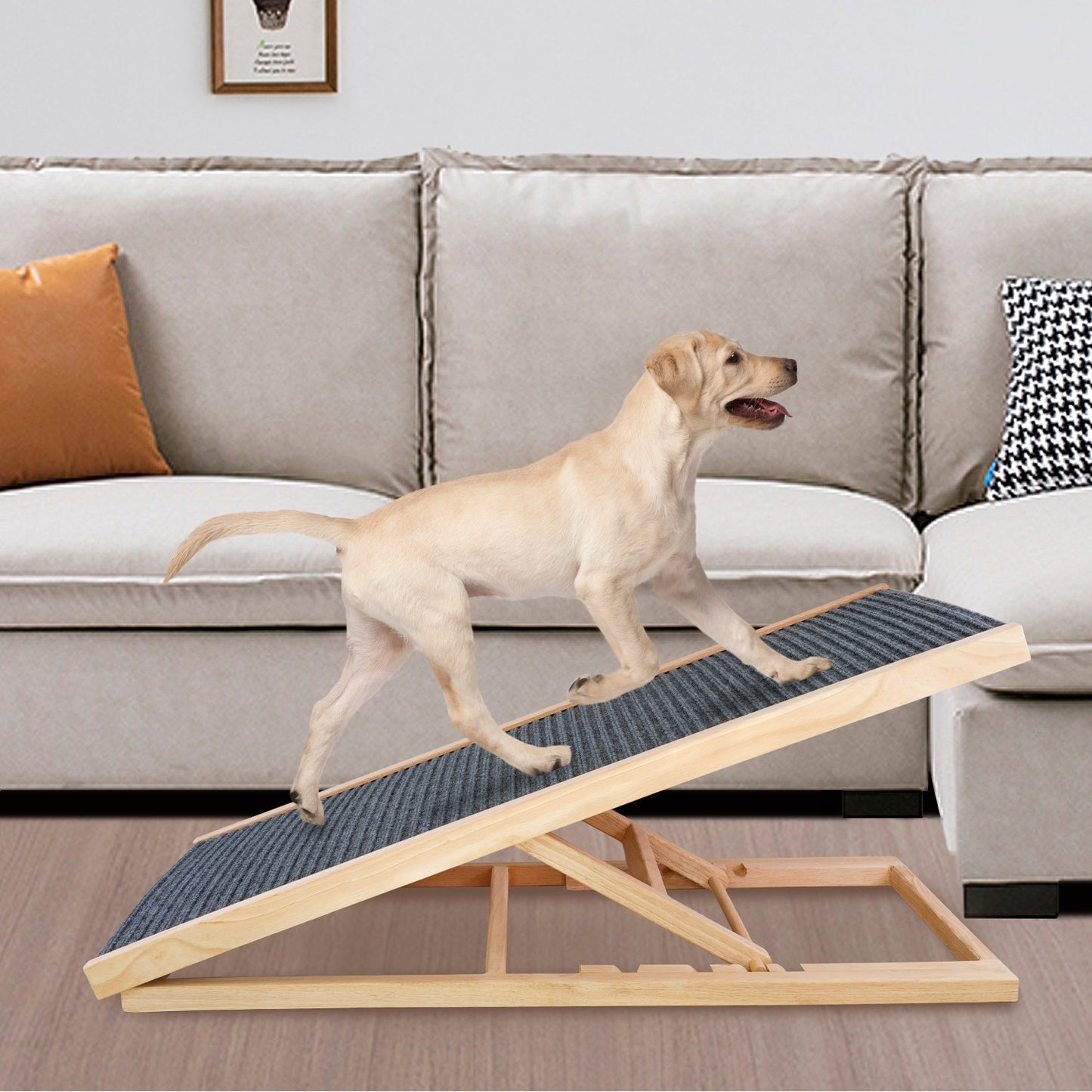 Solid Wood Adjustable Sofa Dog Ladder Ramp