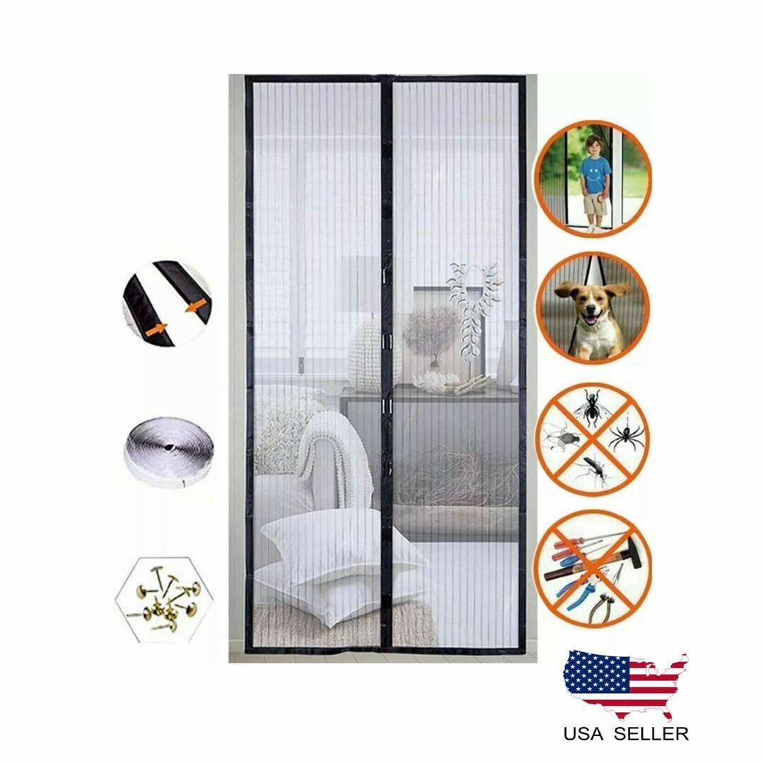 Magnetic Retractable Screen Door Mesh Net