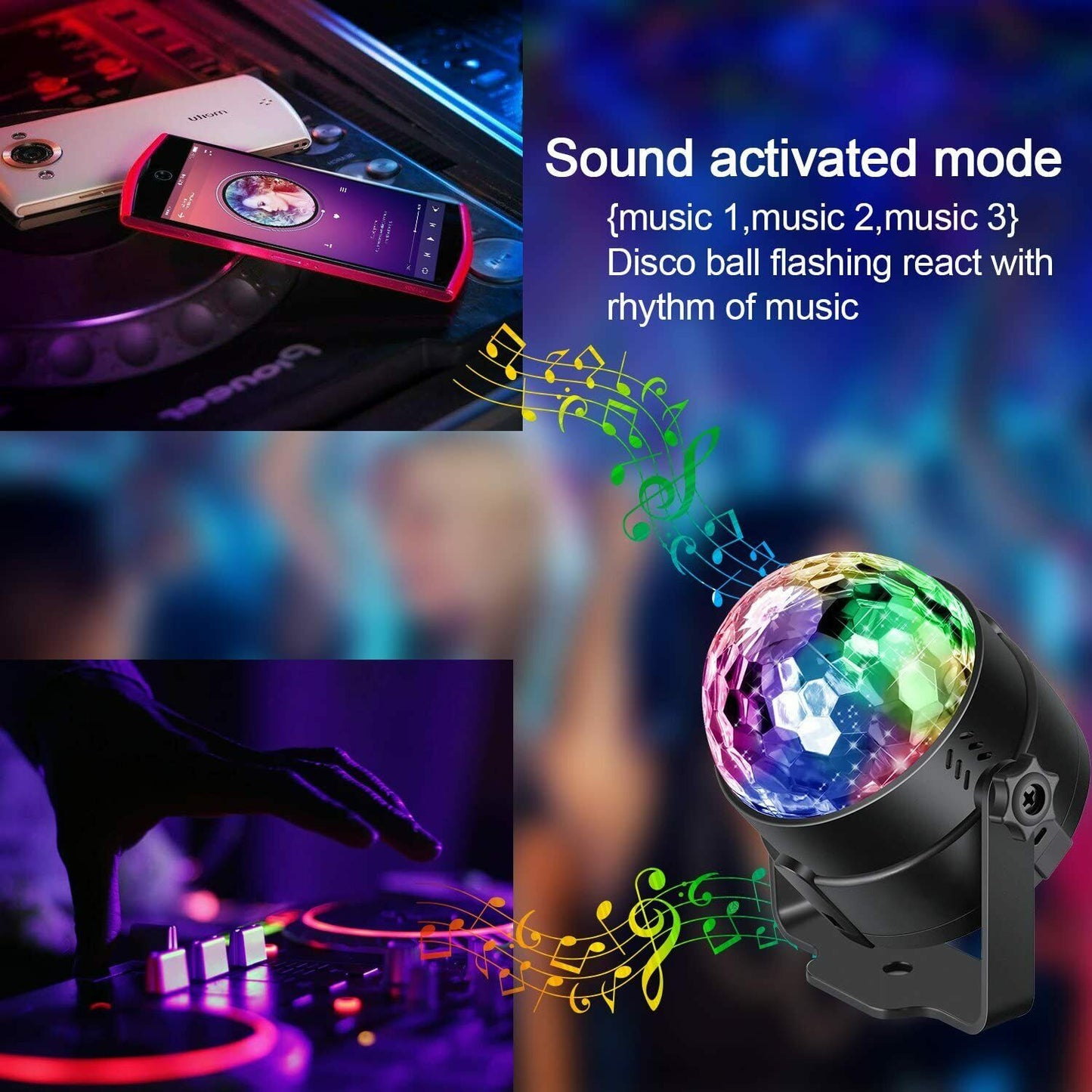 Remote Strobe Lights with Sound Activated Bulb & Dance Lamp