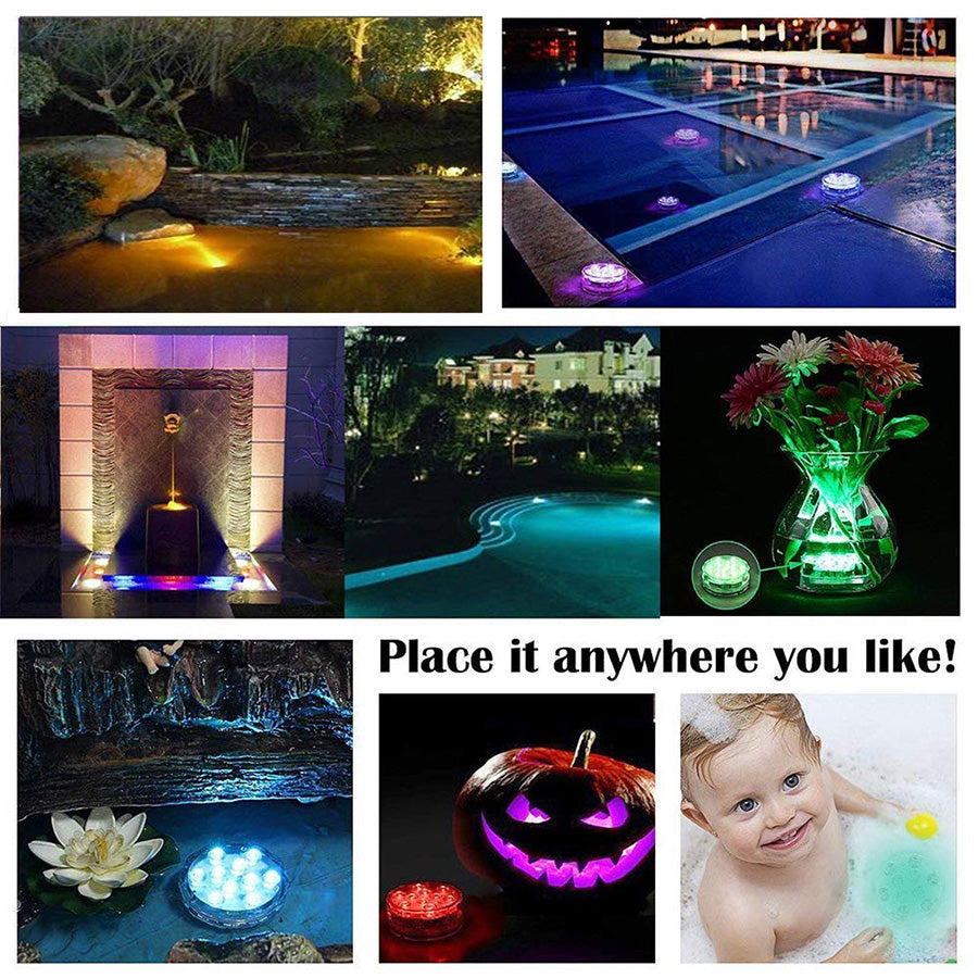 Waterproof 10 LED Submersible Lights