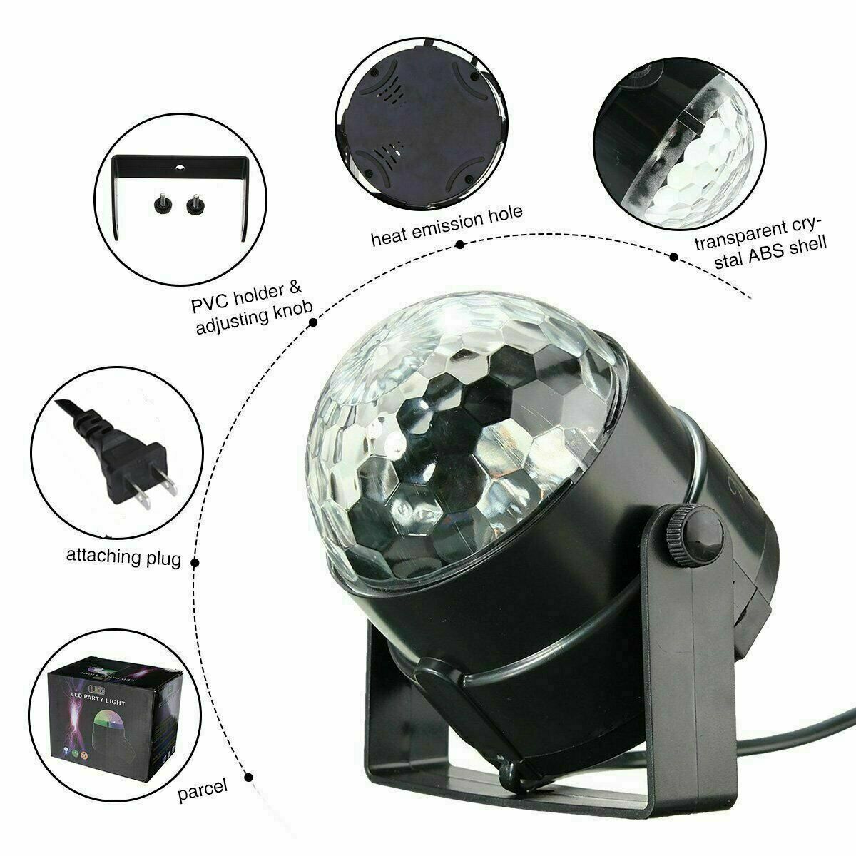 Remote Party Strobe Lights LED DJ Ball Sound & Dance Lamp