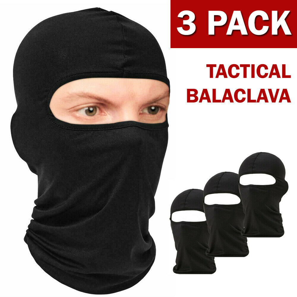 3 Pack Lightweight Black Balaclava Face Mask Warmer