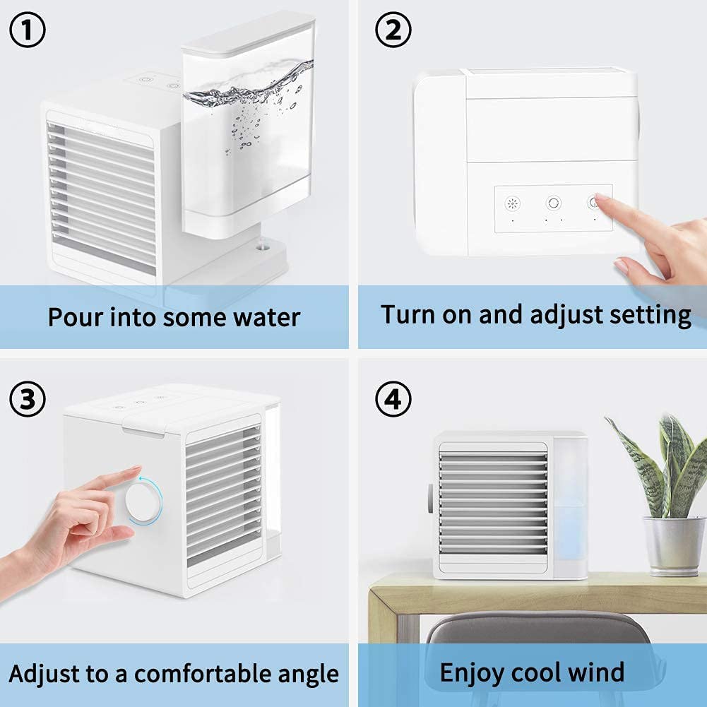 3 In 1 Mini Air Conditioner For Bedroom, Office, & Kitchen