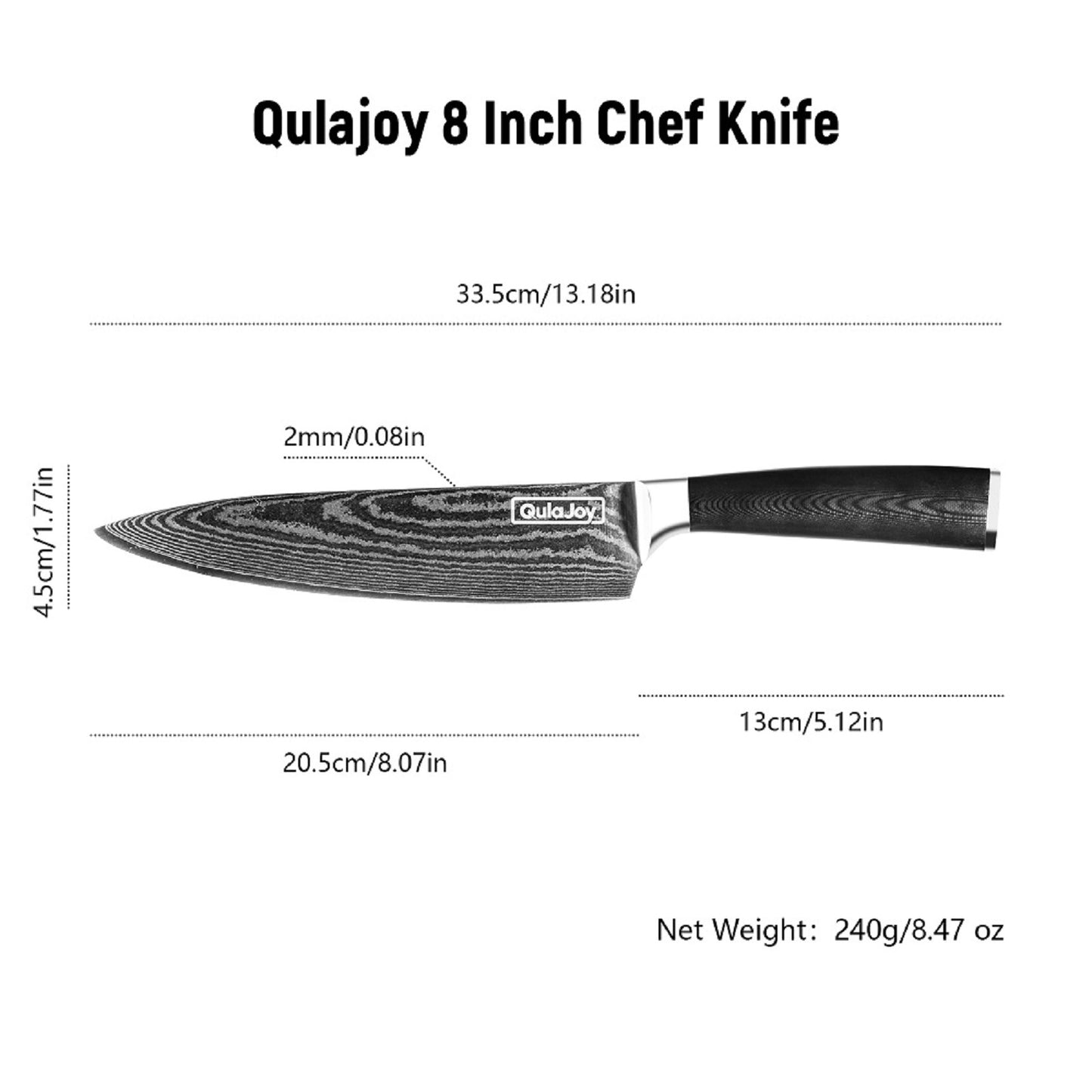 Qulajoy 8 Inch Chef Knife Japanese Professional Knife