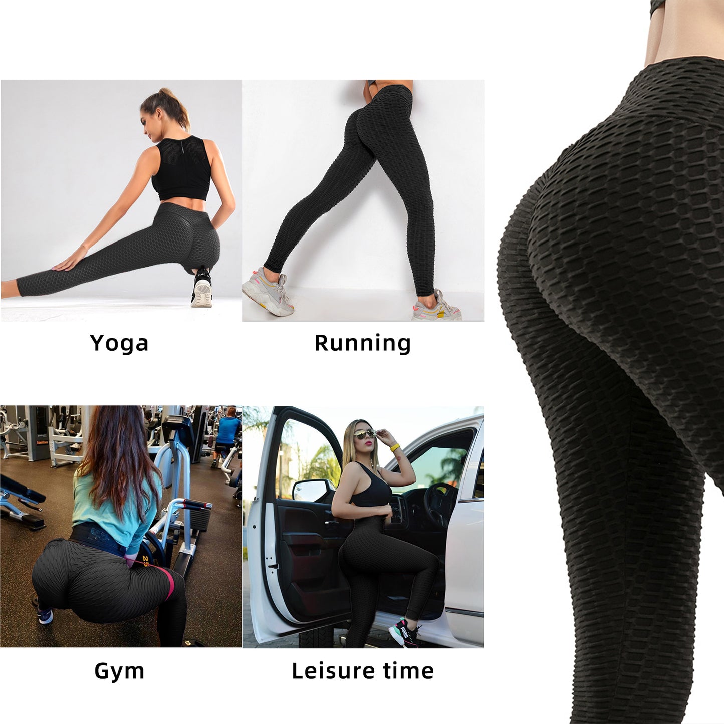 Women Yoga Bubble Textured Leggings