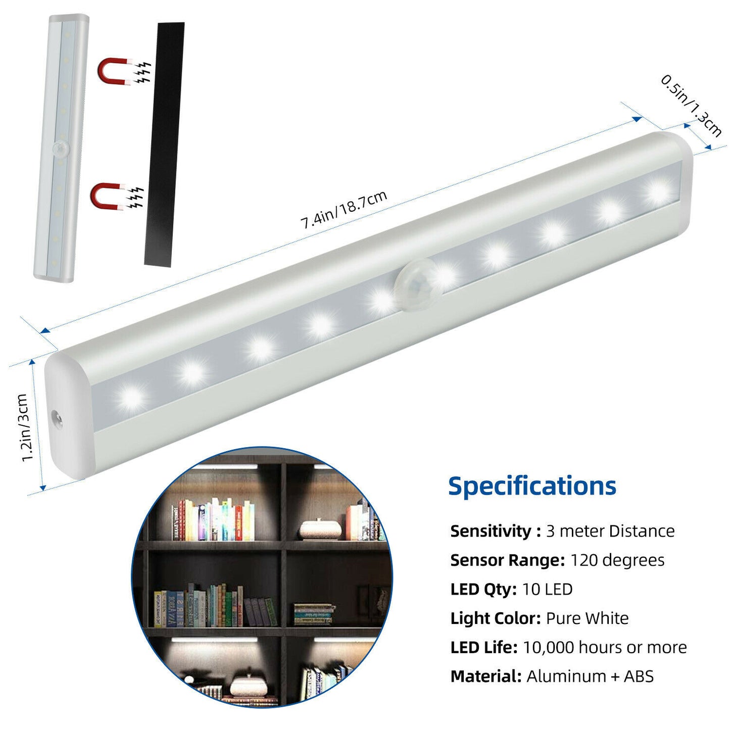 Wireless Motion Sensor LED Light Counter Night Lamp