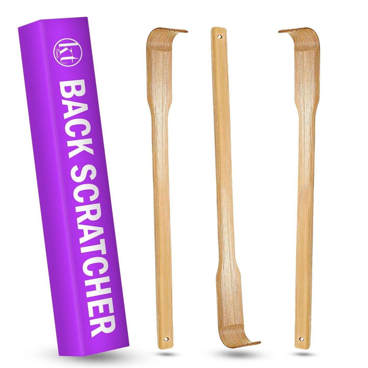 3 Long Reach Natural Bamboo Back Scratcher