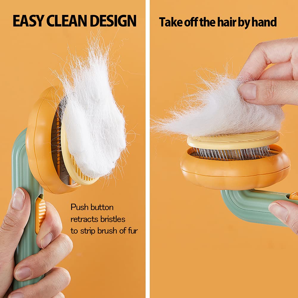 Pumpkin Pet Grooming Self Cleaning Slicker Brush