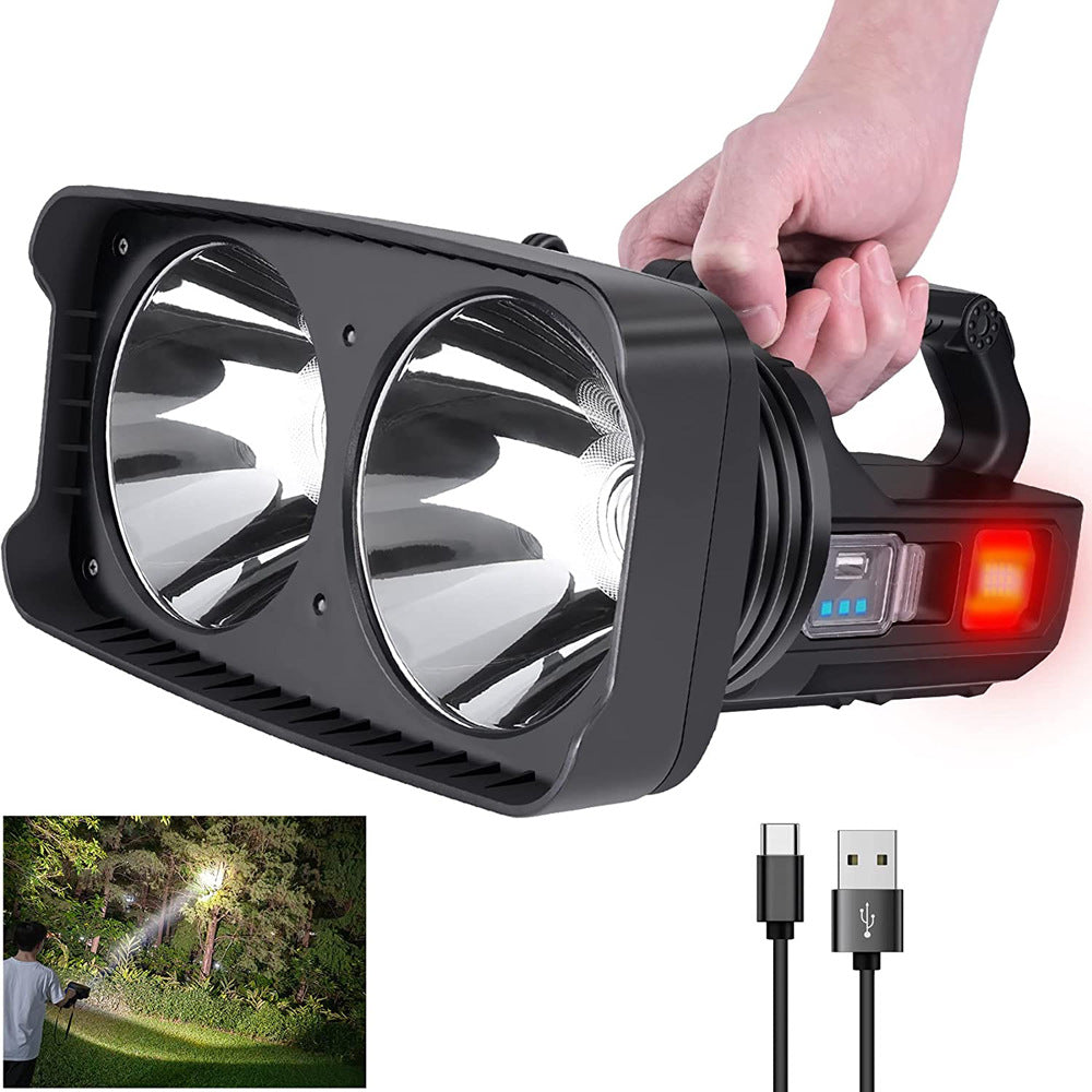 USB 36W Double Headlight 3 Way Function Safety Flashlight