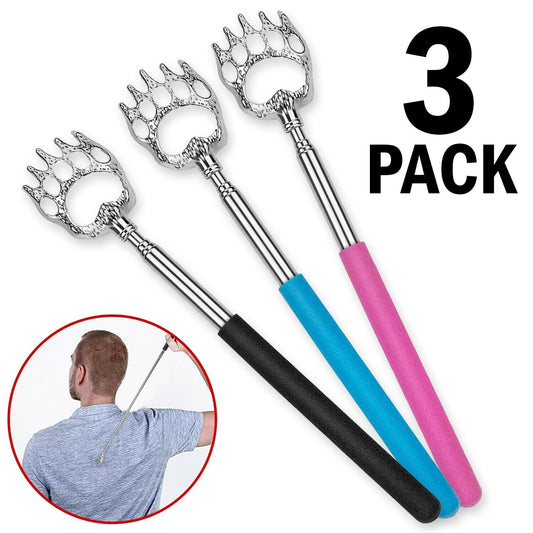 3 Pack Bear Claw Metal Extendable Back Scratcher