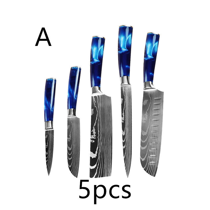 Kitchen Multi-purpose Resin Handle Knife Set